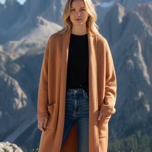 Mango Warm Brown Knit Cardigan